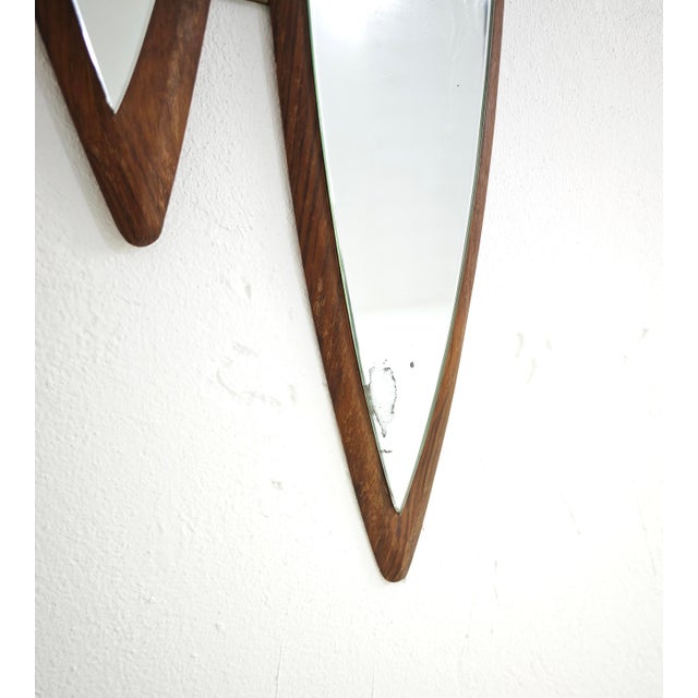 Mid-Century Modern Mid-Century Modern Italian Oval Wooden Wall Mirror, 1970 For Sale - Image 3 of 12