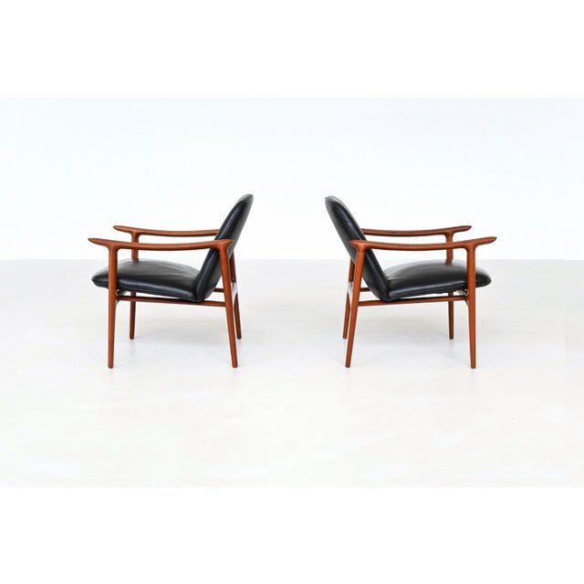 Wood Scandinavian Lounge Chairs in Teak and Leather from Westnofa, Norway, 1960s, Set of 2 For Sale - Image 7 of 18