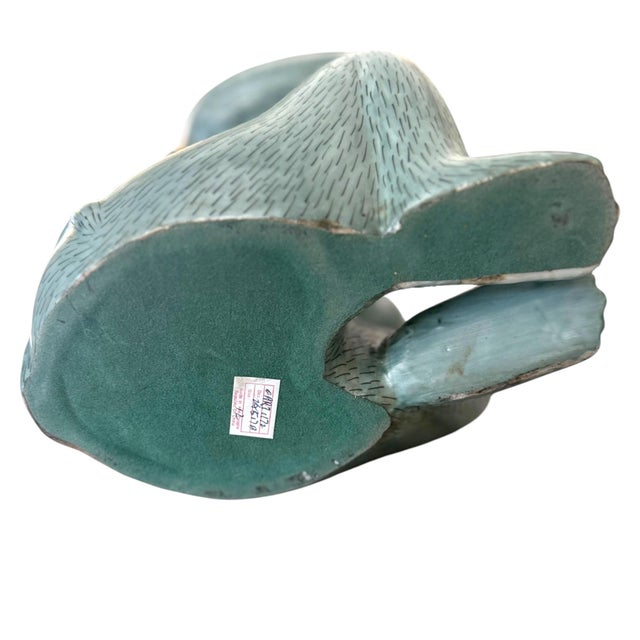 Large Vintage Hand Painted Chinese Chinoiserie “Hear No Evil” Monkey Sculpture For Sale - Image 10 of 10