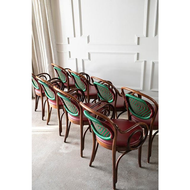 Vintage Cafe Armchairs by Shelby Williams Industries in the Style of Micheal Thonet , Set of 8 For Sale - Image 9 of 17