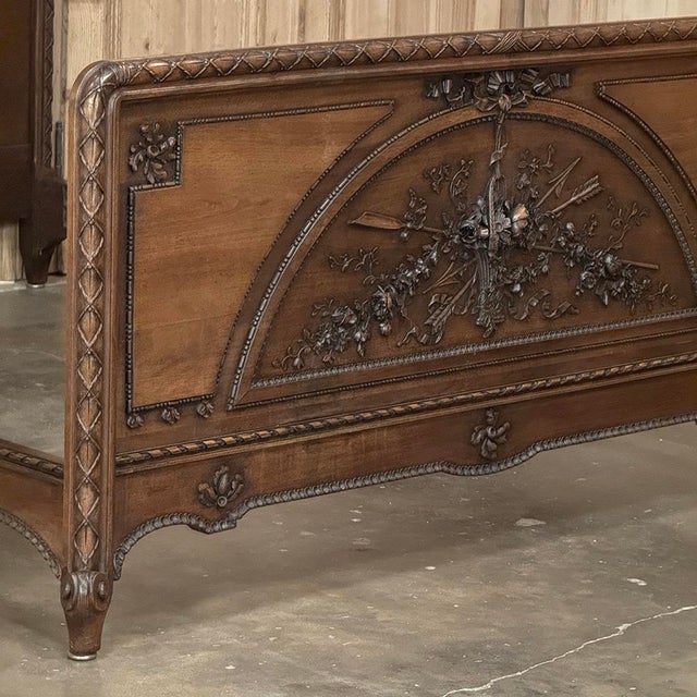 Wood 19th Century French Louis XVI Walnut Bed For Sale - Image 7 of 18
