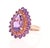 Contemporary 8.90 Carat Amethyst Sapphire Pear Cut Rose Gold Cocktail Ring Size 7 For Sale - Image 3 of 8