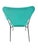 Vintage Italian Modern Turquoise Arm Chair For Sale - Image 4 of 5