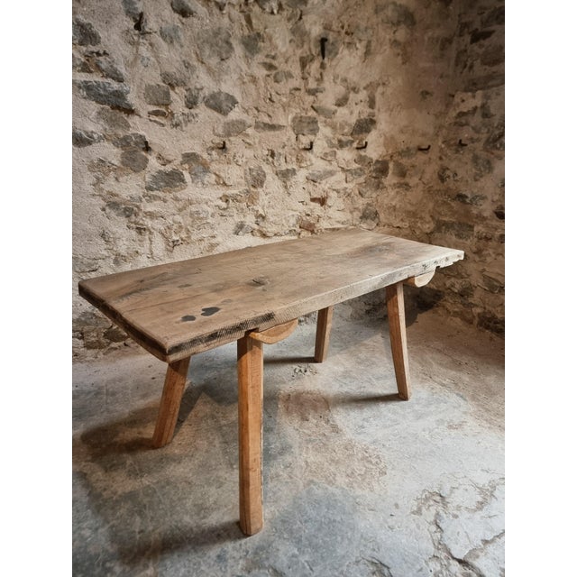 Primitive Oak Worktable, Hungary, 1910s For Sale - Image 5 of 17