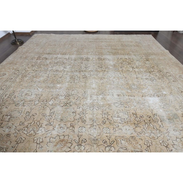 1970s Vintage Persian Handmade Wool Cotton Orange Area Rug For Sale In San Francisco - Image 6 of 11