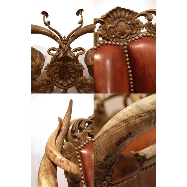 Metal 1990 Michel Haillard, Dunhill, Paris France, Materials & Techniques Leather, Horn, Bronze, Modern, Tan, 1 Piece, Item Is Unmarked. For Sale - Image 7 of 9