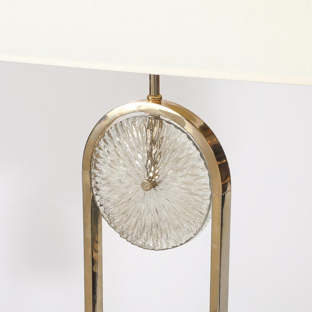 This striking mid-century modernist arch form floor lamp, crafted in the United States during the 20th Century, is a...