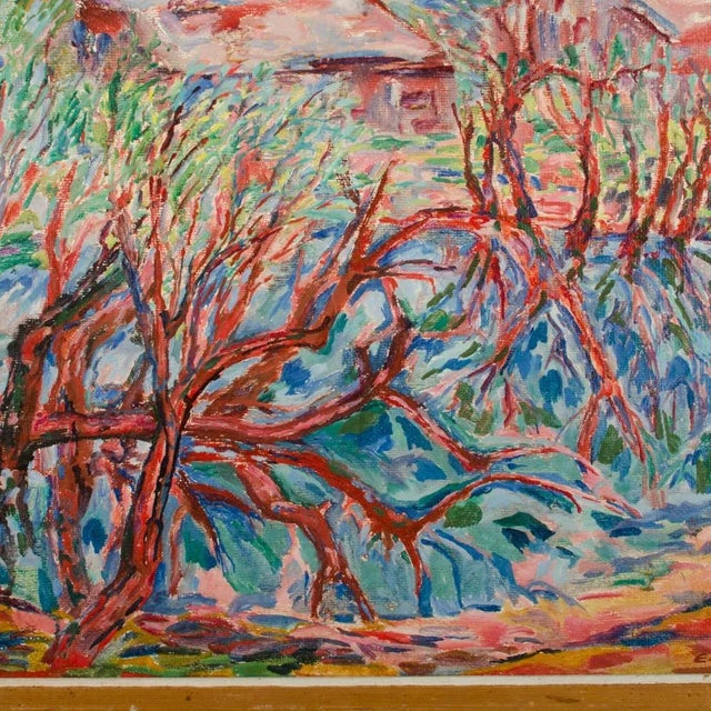 Elisabeth Merlicek (Austrian B. 1911- D. 1988) "Fruhling Am Teich" Oil Painting For Sale - Image 12 of 13