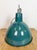 Industrial Petrol Enamel Factory Pendant Lamp, 1960s For Sale - Image 12 of 17
