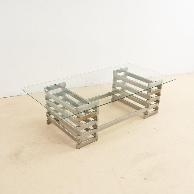 Designer coffee table with chrome base height: 38 width: 130 depth: 63 additional information style: vintage production...
