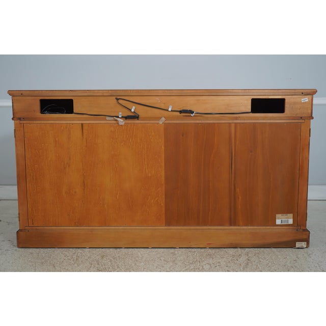 Henredon Burl Walnut Curio Cabinet Banded Server For Sale - Image 16 of 18