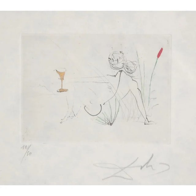Salvador Dali (1904-1989) Petit nüs Ronsard. H and-coloured etching . Number 12 of 50. Handsigned by Dali. Printet on...