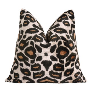 Leopard Pattern Velvet Pillow - 16x16 In For Sale