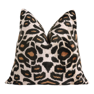 Leopard Pattern Velvet Pillow - 16x16 In