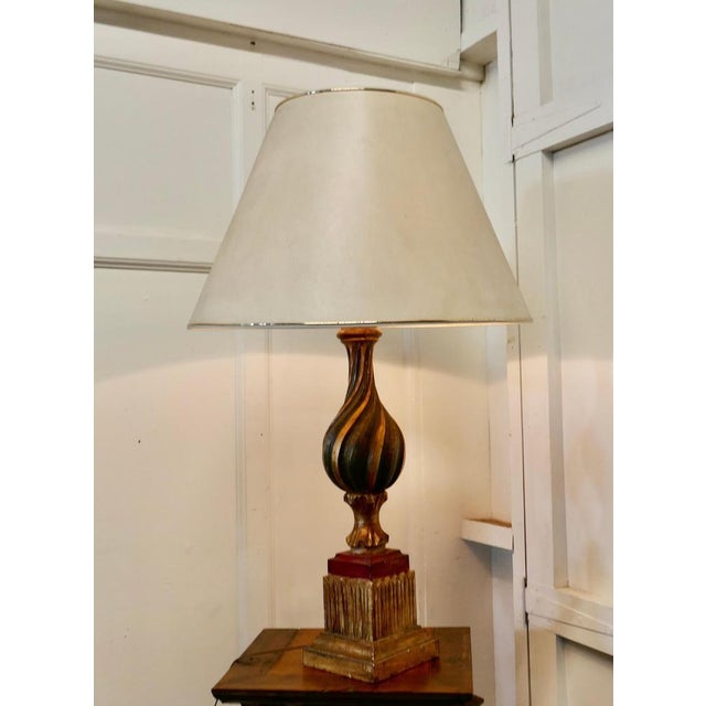 Bulbous Folk Art Painted Spanish Lamp, 1920s For Sale - Image 3 of 9