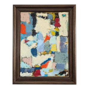 2024 Contemporary Abstract Oil Painting "Rising Grey Green", by British Artist Lloyd Durling