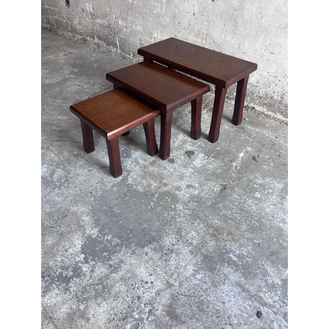 Brutalist Nesting Tables, 1970s, Set of 3 For Sale - Image 8 of 8