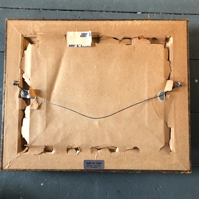 Vintage Enamel on Copper Small Painting Man Reaping Wheat For Sale - Image 4 of 5