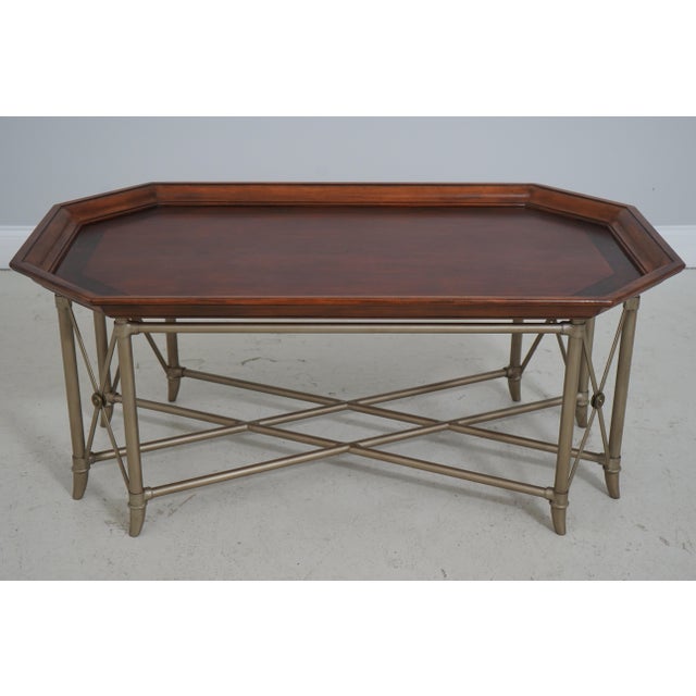 Age: Approx: 20 Years Old Details: Metal Base Quality Construction Large Impressive Table Burl Walnut Banded Border French...