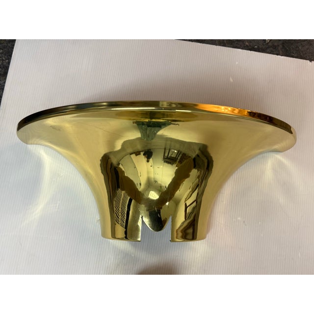 Karl Springer 1980s Karl Springer Purcell Brass + Aqua Glass Wall Sconce For Sale - Image 4 of 12