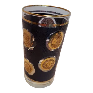 Libby 1960 Gold Coin and Black Replacement Glass