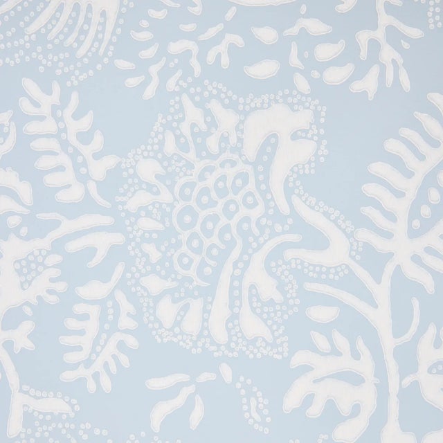 Contemporary SAMPLE - Schumacher Pomegranate Print Wallpaper In Sky For Sale - Image 3 of 5
