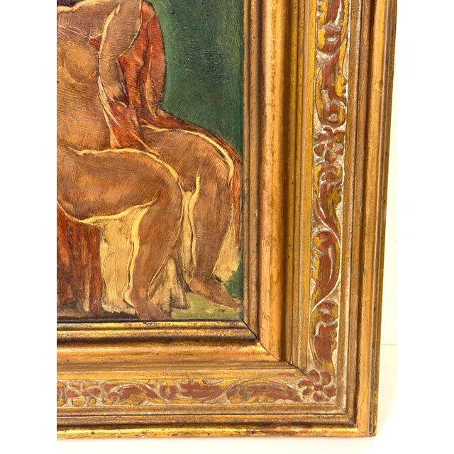Wood Henri Burkhard (American, 1892–1956) — Nude, Oil on Masonite For Sale - Image 7 of 15