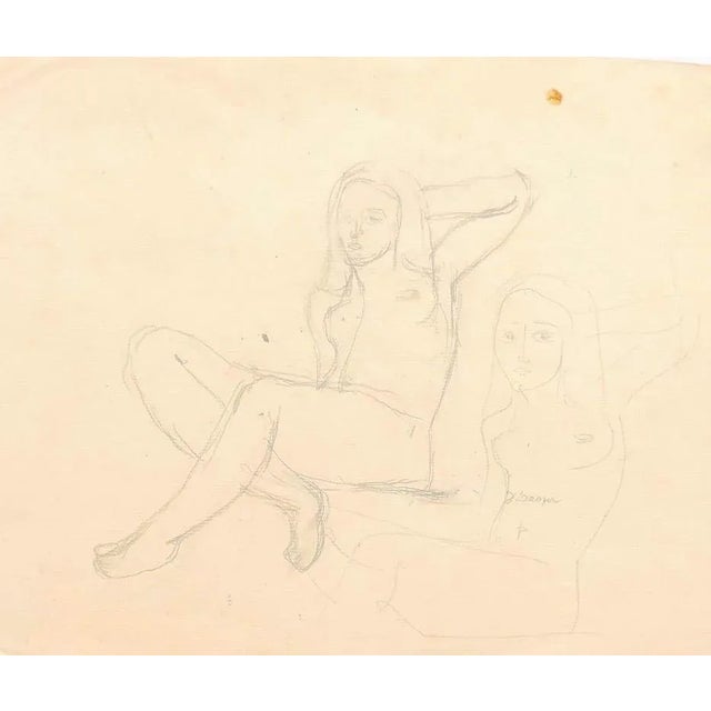 Nude is a drawing in pencil on paper realized by Jeanne Daour. The state of preservation good except for some foxings and...