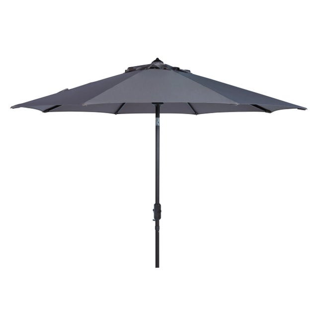 Resistant 9 Ft Auto Tilt Crank Umbrella in Grey For Sale - Image 4 of 4