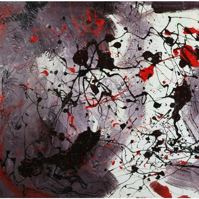 Mid-Century Modern Large 20th Century Quality Abstract Expressionist Painting 37” x 49” For Sale - Image 3 of 12