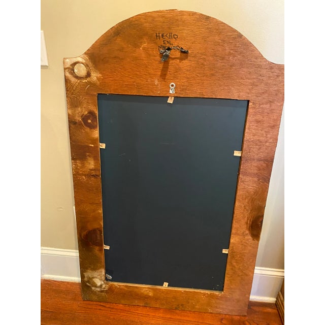 Vintage Hand Crafted Santa Fe Style Leather Mirror With Studs and Conchos For Sale - Image 10 of 13