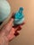 Large Empoli Cased Blue Glass Genie Bottle Decanter Mid Century Modern For Sale In New York - Image 6 of 9