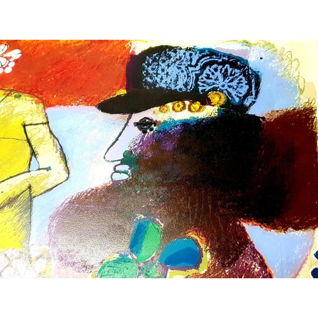 Théo Tobiasse - A Man Talking About Mornings - Original Lithograph 1982 For Sale - Image 8 of 11