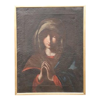 Italian School Artist, Madonna in Prayer, Oil on Canvas, Framed For Sale