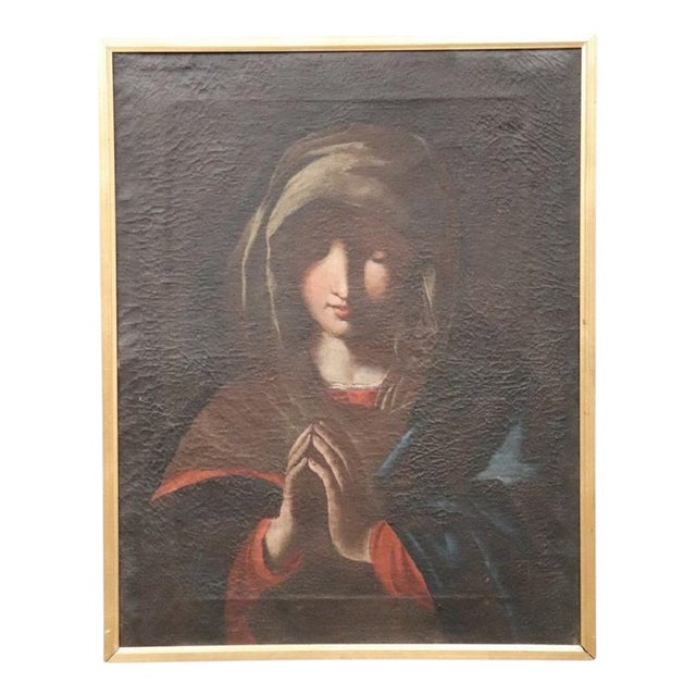 Italian School Artist, Madonna in Prayer, Oil on Canvas, Framed For Sale