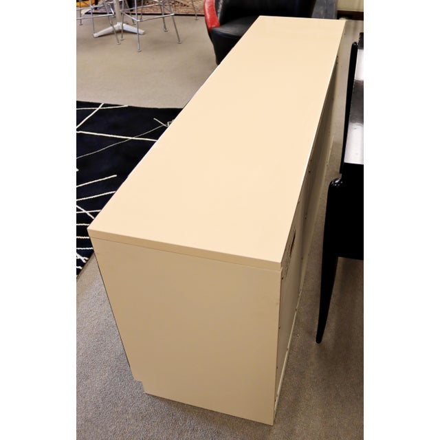 Contemporary Modern Henredon Laminate Credenza Sideboard Black Trim