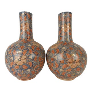 Antique Chinese Large Bulbous Vases, a Pair For Sale