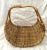 Vintage Woven Rattan Firewood Basket For Sale - Image 4 of 5