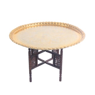 Vintage Moroccan Tray Tea Table For Sale
