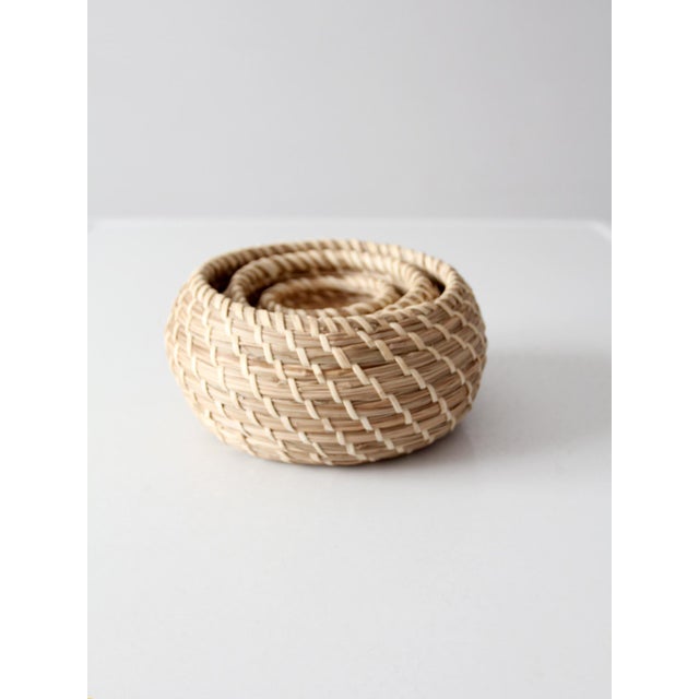 Vintage Set of 3 Woven Nesting Basketsof 3 For Sale - Image 16 of 16