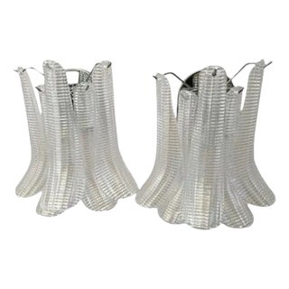 Murano Glass Selle Sconces in Polished Kromo Metal Frame by Simoeng, Set of 2 For Sale