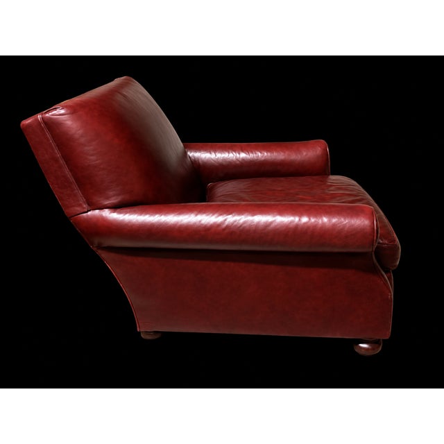 Vintage Large Burgundy Leather Club Chair by Hickory Furniture For Sale - Image 10 of 10