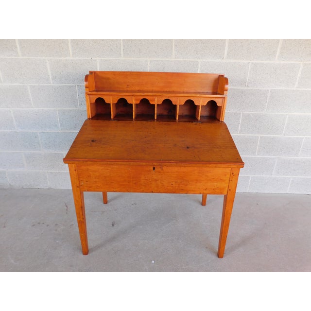 American Antique Pine Primitive Plantation Desk For Sale - Image 3 of 13