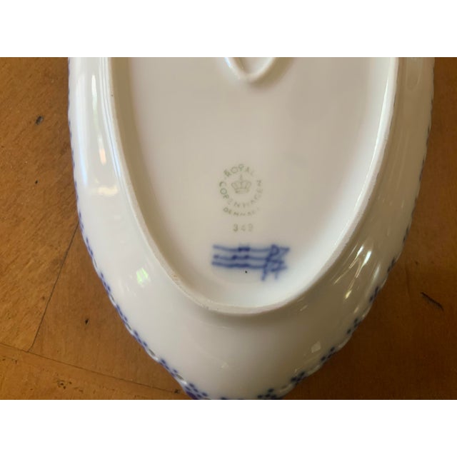 1960s Royal Copenhagen Blue Fluted Full Lace Oval Dish For Sale In Naples, FL - Image 6 of 6