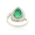 VRJewels 3.74ct Pear Shape Emerald Diamond Double Halo Cocktail Ring 18k Gold Size 4 For Sale - Image 11 of 18