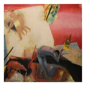 Victor Karnauh, A Game, Oil on Canvas