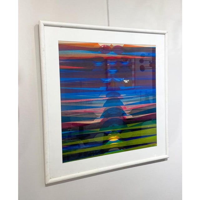 Paper Dordevic Miodrag, Abstract Composition, Gouache on Paper, 1970, Framed For Sale - Image 7 of 8