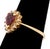 Contemporary Rubellite and Diamond 14k Yellow Gold Cocktail Ring For Sale - Image 3 of 9