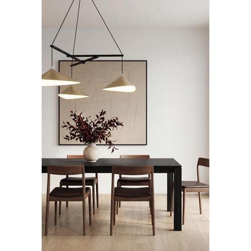 Black Emily Group of Three Chandelier in Steel with Dark Bronze Finish by Moss Objects For Sale - Image 8 of 13
