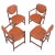 Set 4 Grossfeld House Brick leather Upholstery Brass Accents dining chairs. Nice match for a game table set.
